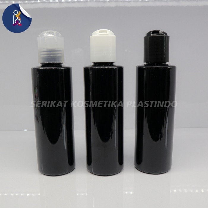 BOTOL PRESSTOP 100ML HITAM BOTOL PLASTIK PRESSTOP PUTIH CLEAR HITAM DISCTOP 100 ML