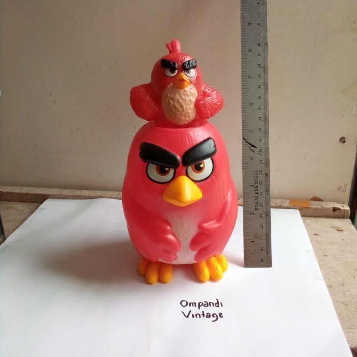 BB27 2 pcs mainan angry birds merah