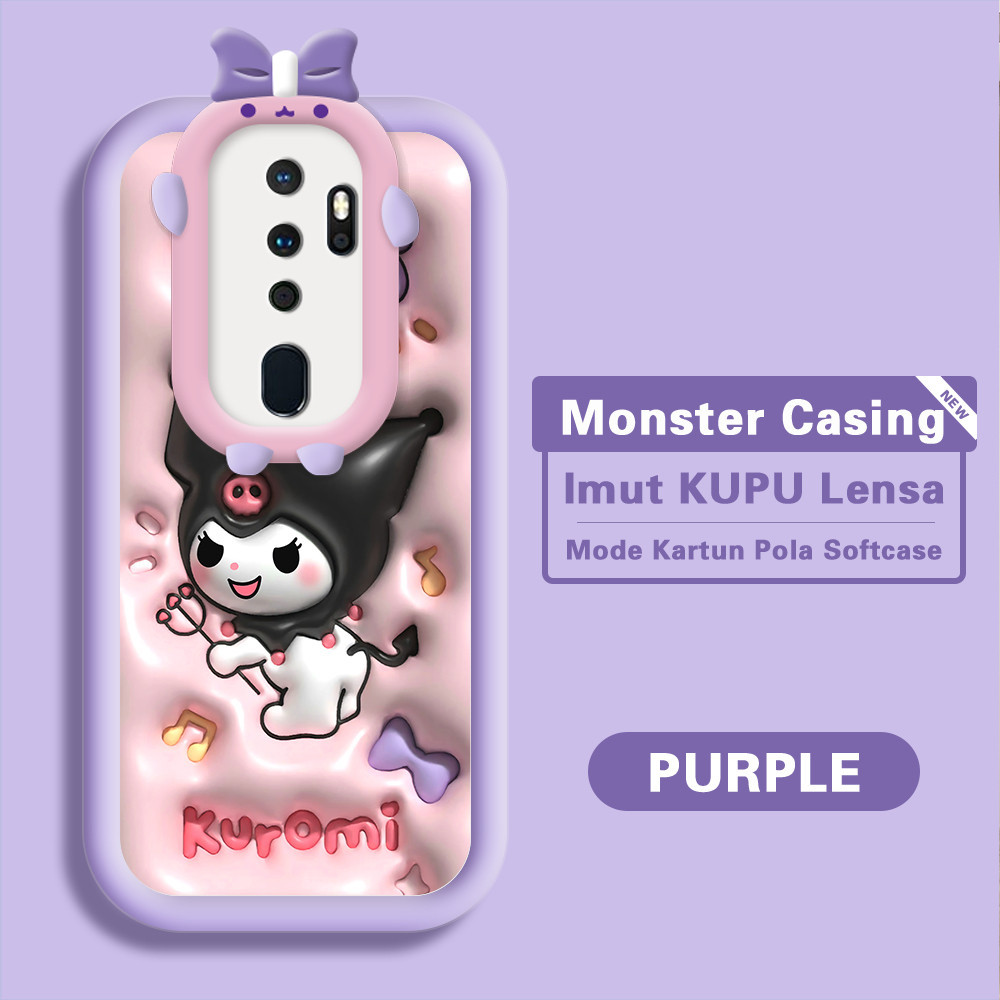 OPPO A5 A9 2020 Untuk Phone Softcase Casing Soft Kesing Kartun Hp Case Bow Kuromi Cassing Monster IDCASE C31100