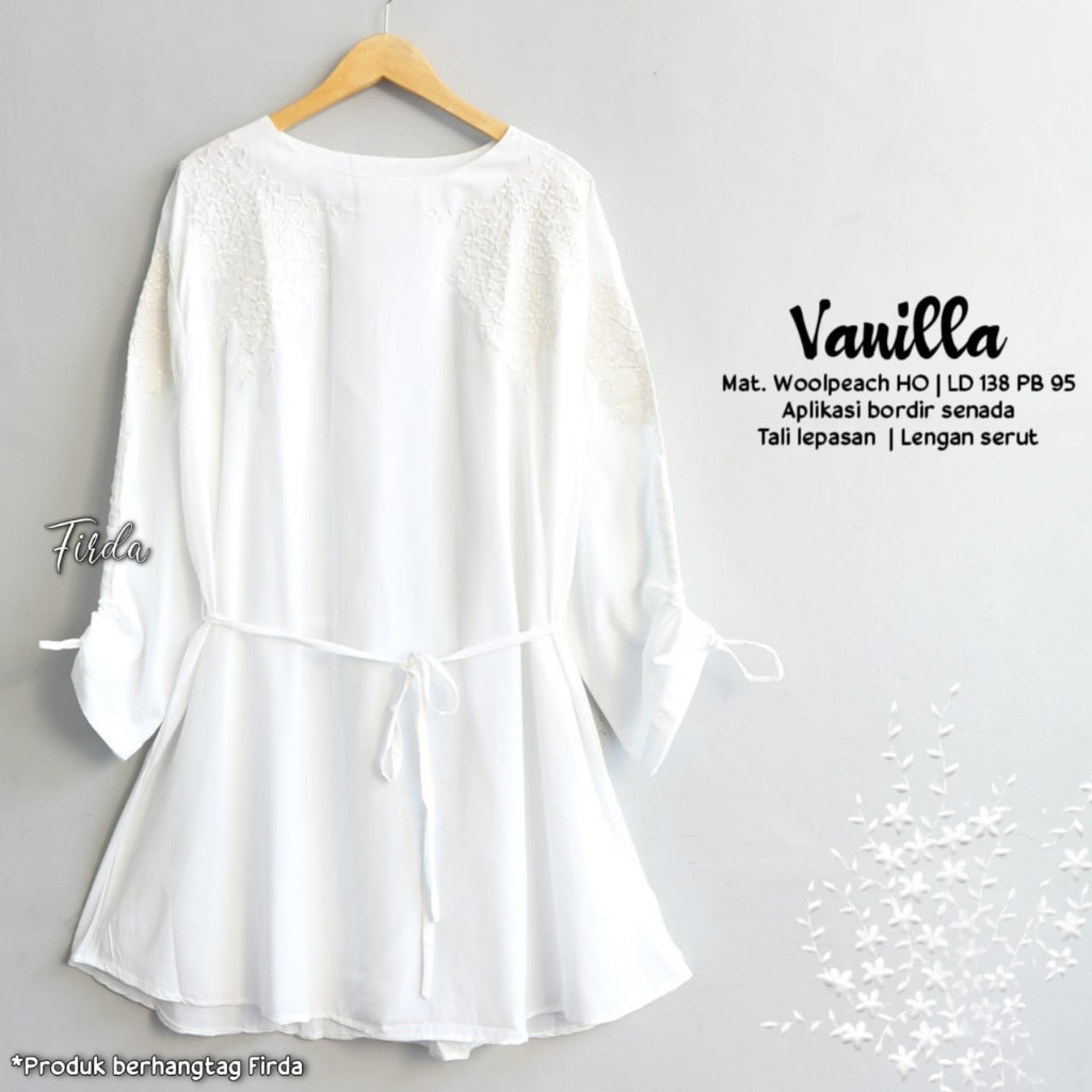 Melanie Atasan Jumbo Wanita LD 120 XXXL Ori Firda Bahan Katun Jepang Bordir Premium Motif Bunga Bung