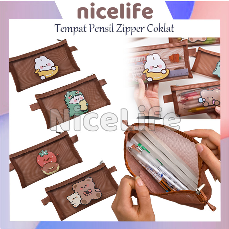 

Tempat Pensil / Pensil Coklat Lucu Motif Bear / Tempat Pensil Zipper / Tas Alat Tulis Tas Kosmetik / Kotak Pensil Alat Tulis