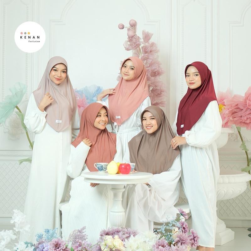 KENAN HIJAB ORI - LANA//HIJAB BERGO INSTAN PET BAHAN JERSEY //BERGO UKURAN L