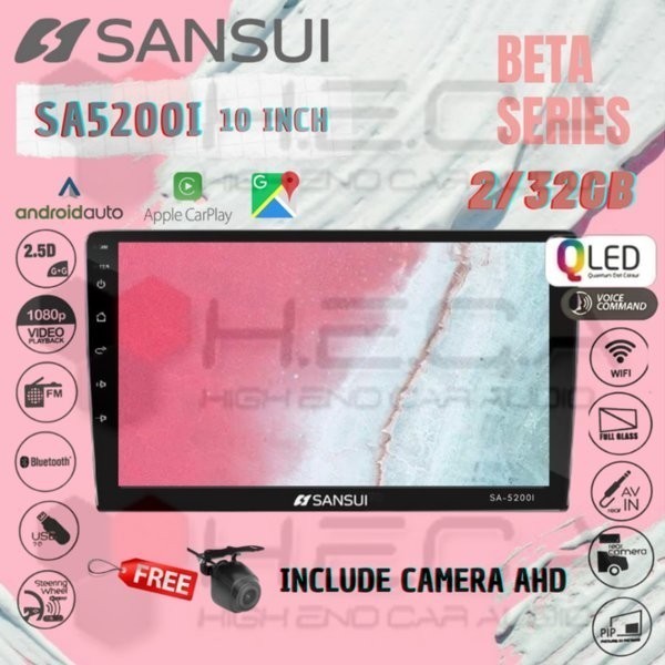 SANSUI BETA SERIES QLED 2/32 GB ANDROID 10" INCH SA-5200I HEAD UNIT TAPE MOBIL + CAMERA AHD