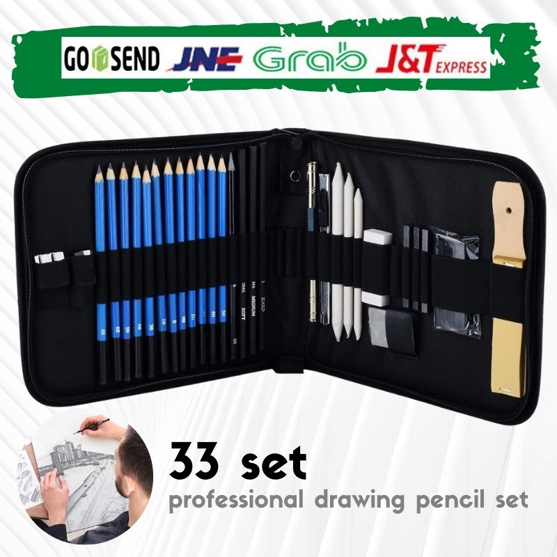 

[PROMO MURAH] Termurah 33PCS/Set Pensil Pisau Penghapus dan Pensil Gambar untuk Keperluan Sekolah Pencil Set