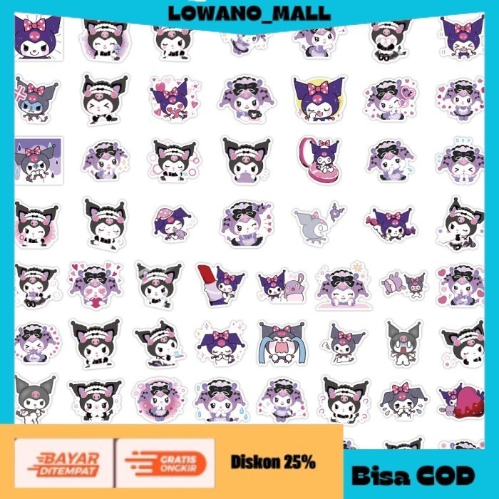 

[[LOWANOMALL6]] TERLARIS Sticker Pack Sanrio 60 Pcs/ Pack Cute Stiker Anak Cartoon Kitty Melody KUROMI COD