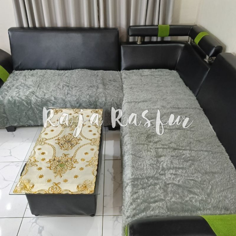 Alas sofa bulu ukuran 85x100/alas sofa ruang tamu/alas sofa bulu