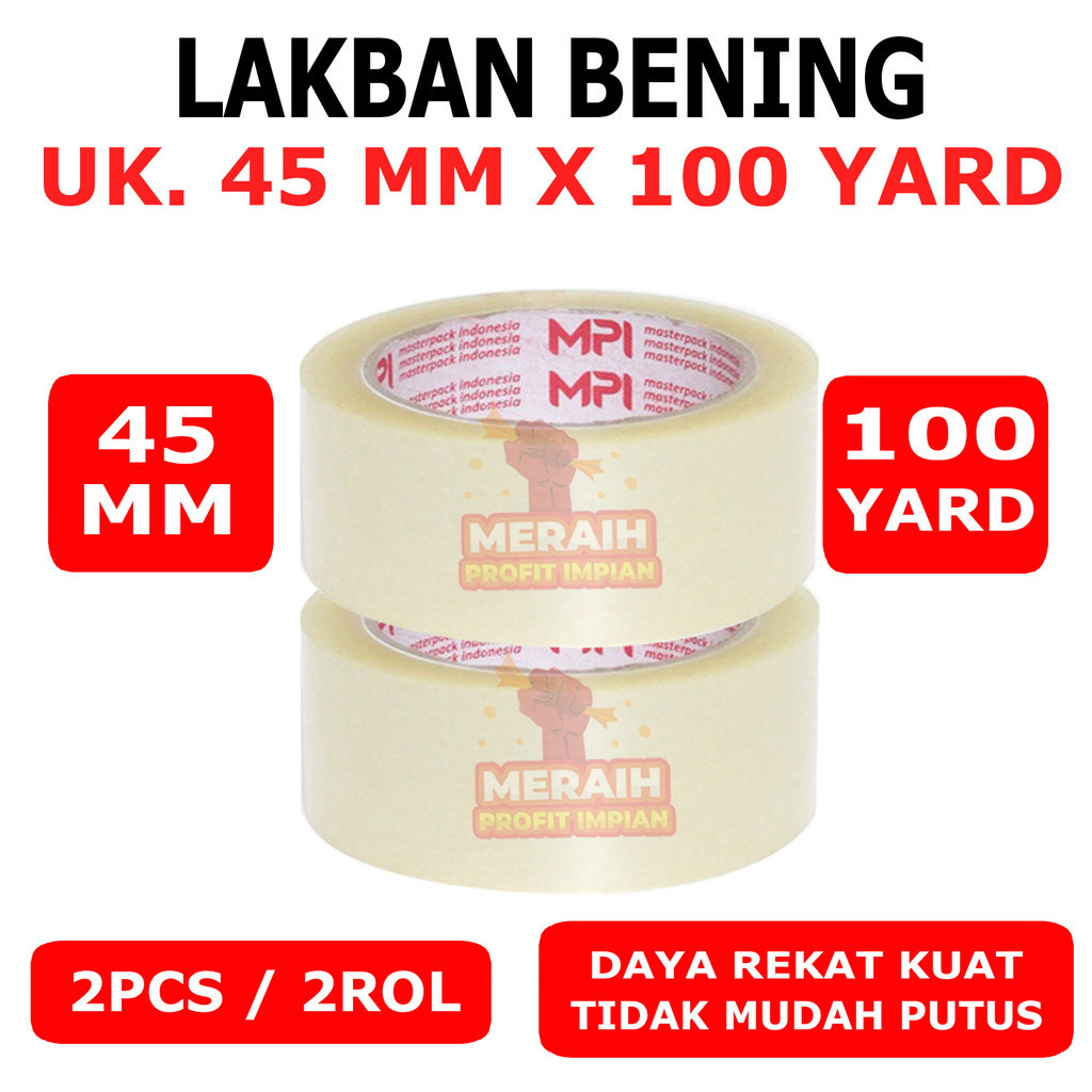 

2 PCS - Lakban Bening MPI 45 mm x 100 yard - Lakban Packing