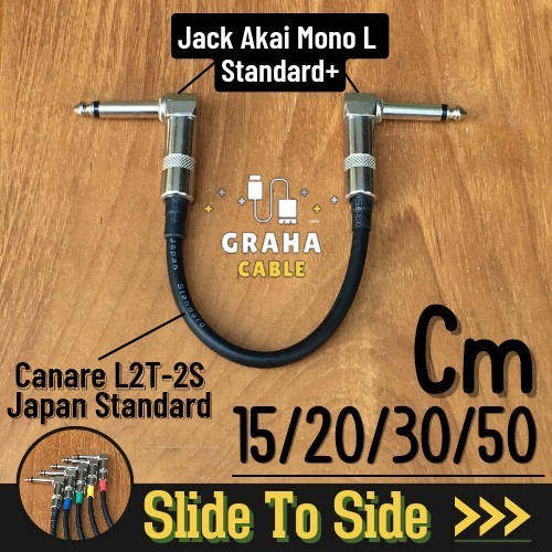 Kabel Jumper Efek Gitar Jack Akai Mono 15/20/30/50 Cm - 20 Cm