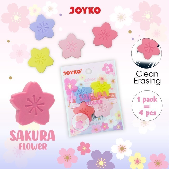 

Penghapus Eraser Joyko ER-142 Sakura Flower 1 Pack 4 Pcs