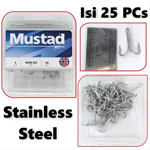 Kail pancing treble hook mustad type 9430DS trebel hook mustad