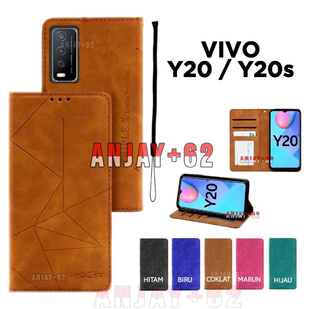 Flip Case Magnet untuk Vivo Y20 Y20S Y20i V2027, V2032 Y12S Y20G V2038 V2029 Dompet Kulit Tanpa Kanc