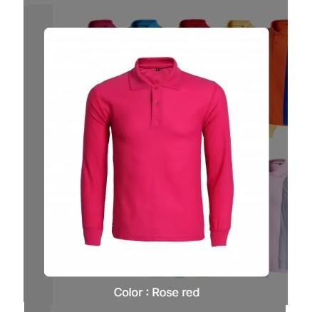 KAOS POLO SHIRT LENGAN PANJANG KERAH POLOS BAJU PRIA WANITA WANGKY UNISEX UKURAN L WARNA HITAM PUTIH