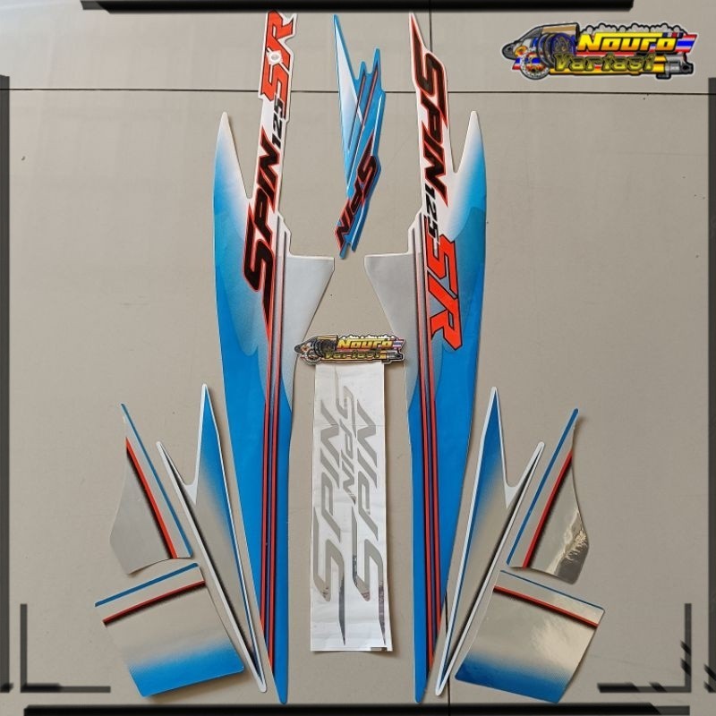 Striping Suzuki spin sr 125 2007 2008 biru putih stiker Lis body motor berkualitas terbaik