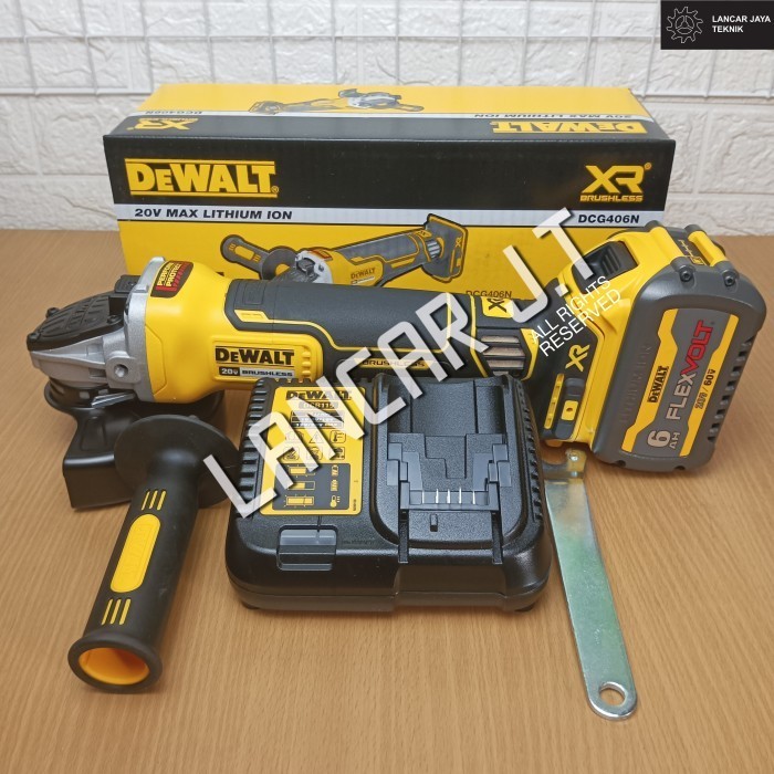 MESIN GERINDA BATERAI DEWALT DCG406 ANGLE GRINDER DEWALT CORDLESS  - 6.0AH+CHARGER