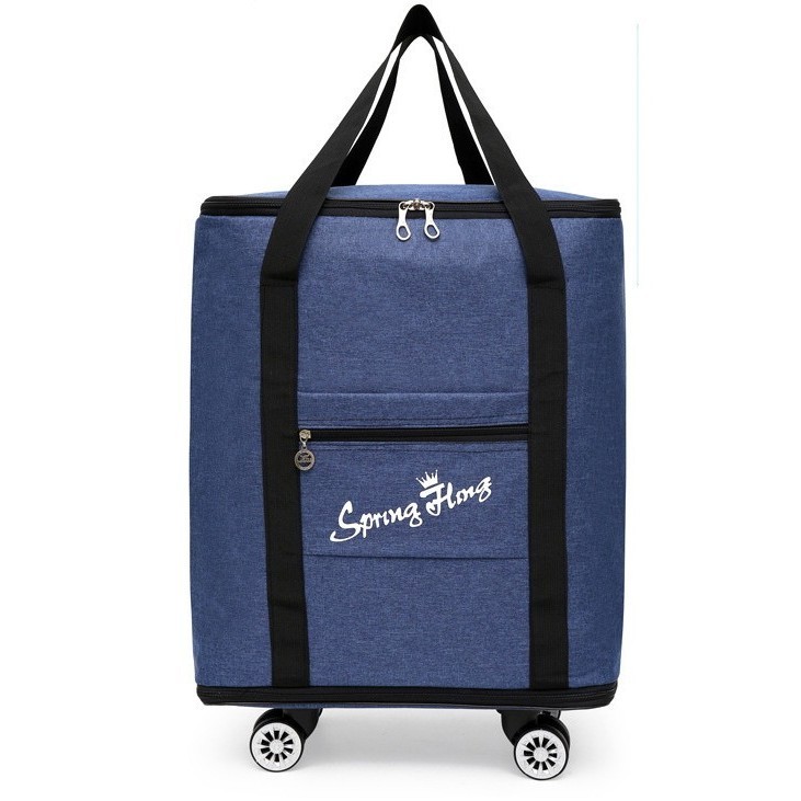 [PROMO MURAH] Organizer tas travel lipat mudik besar, Tas besar belanja dengan roda - Navy