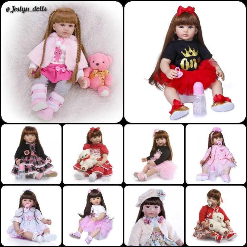 Boneka reborn 60CM Soft Silicone Reborn Baby doll /boneka bayi /boneka susan/boneka silikon/npk doll