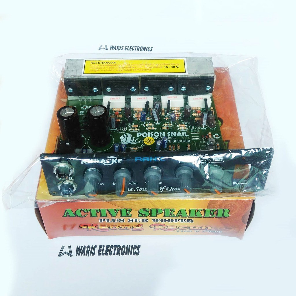 Kit Mesin Speaker Aktif Amplifier Stereo Sanken plus Mic dan Subwoofer Keong Racun