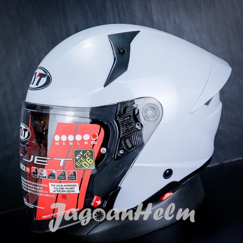 KYT HELM TTR JET SOLID | STELLAR DIAMOND | TTR-JET DOUBLE VISO