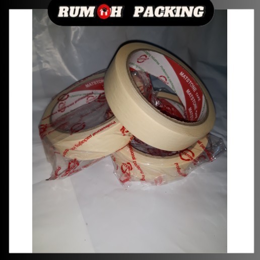 

Lakban kertas 1 inch x 21 meter / masking tape matstone