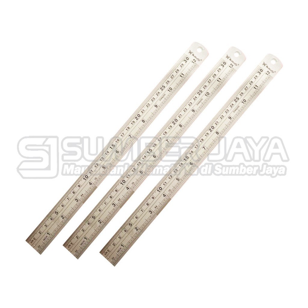 

Penggaris Besi Panjang Butterfly 30cm Stainless Steel Ruller