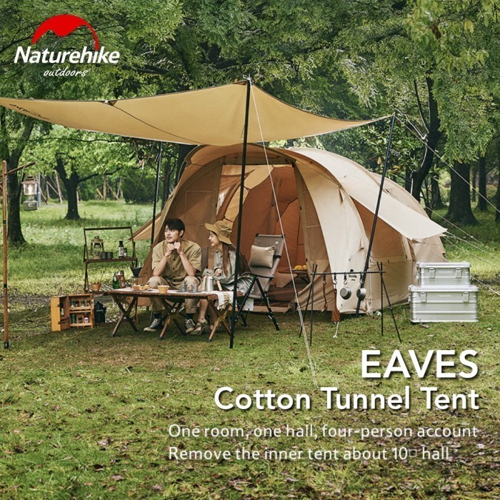 TENDA NATUREHIKE EAVES NH22ZP010 COTTON TUNNEL TENT GALMPING CAMPING