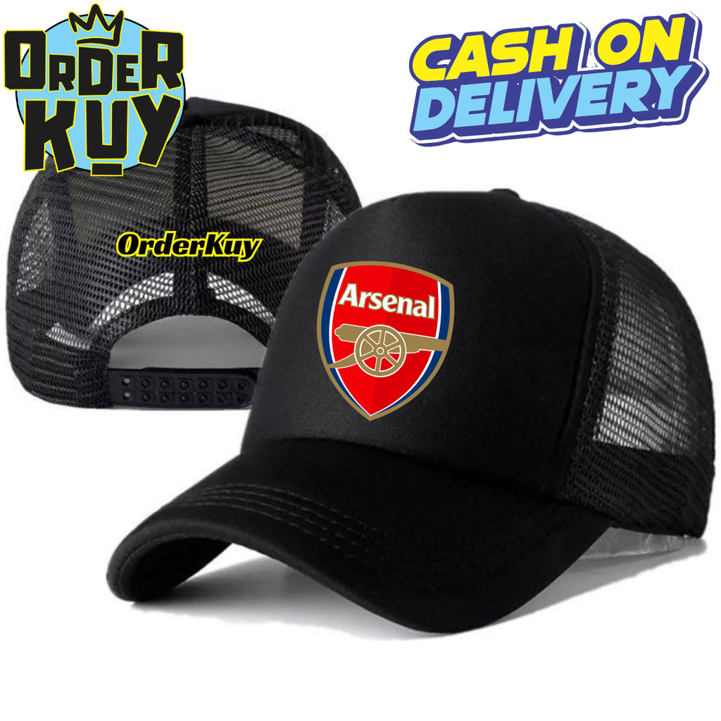 OrderKuy Topi Trucker ARSENAL - Topi Distro ARSENAL Logo - Topi ARSENAL Premium - Topi Pria Dewasa -