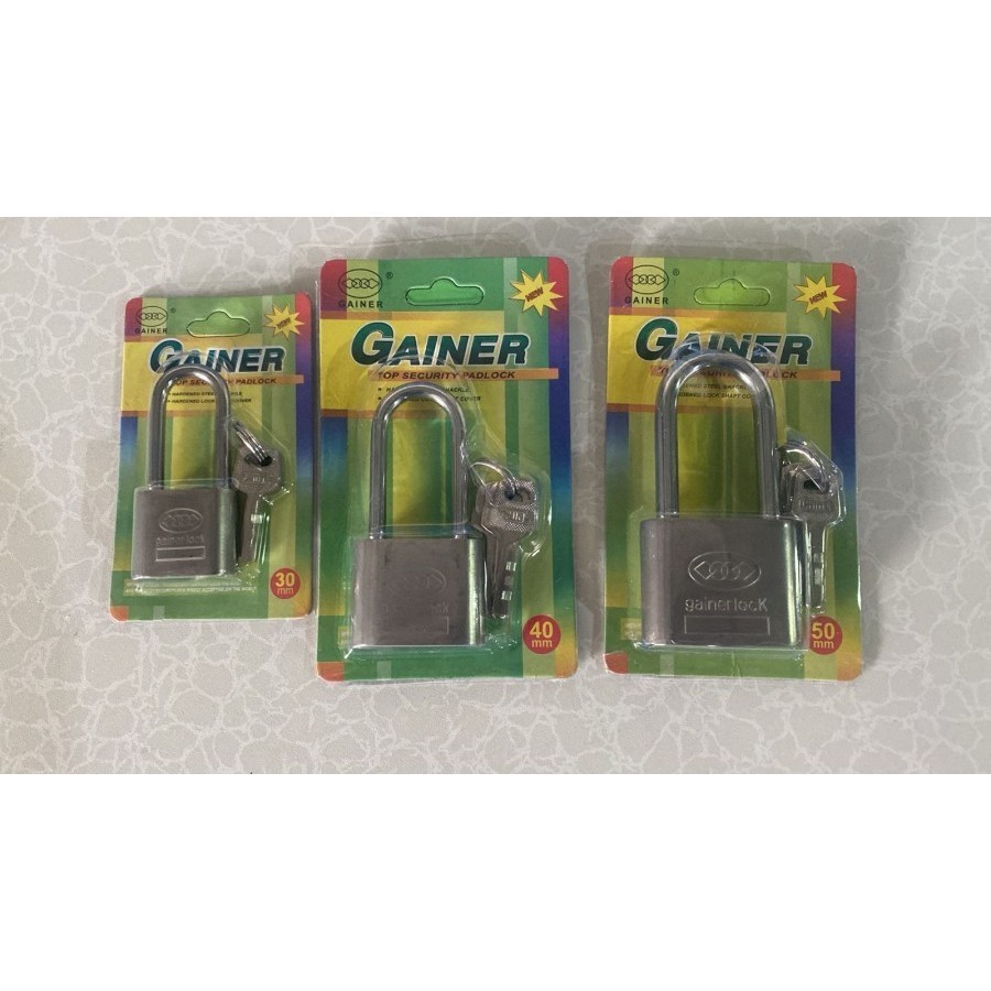 Gembok PAGAR Rumah Pagar GEMBOK ANTI MALING SILVER STAINLESS ANTI RUST ANTI MALING ANTI CUT  3 Anak 