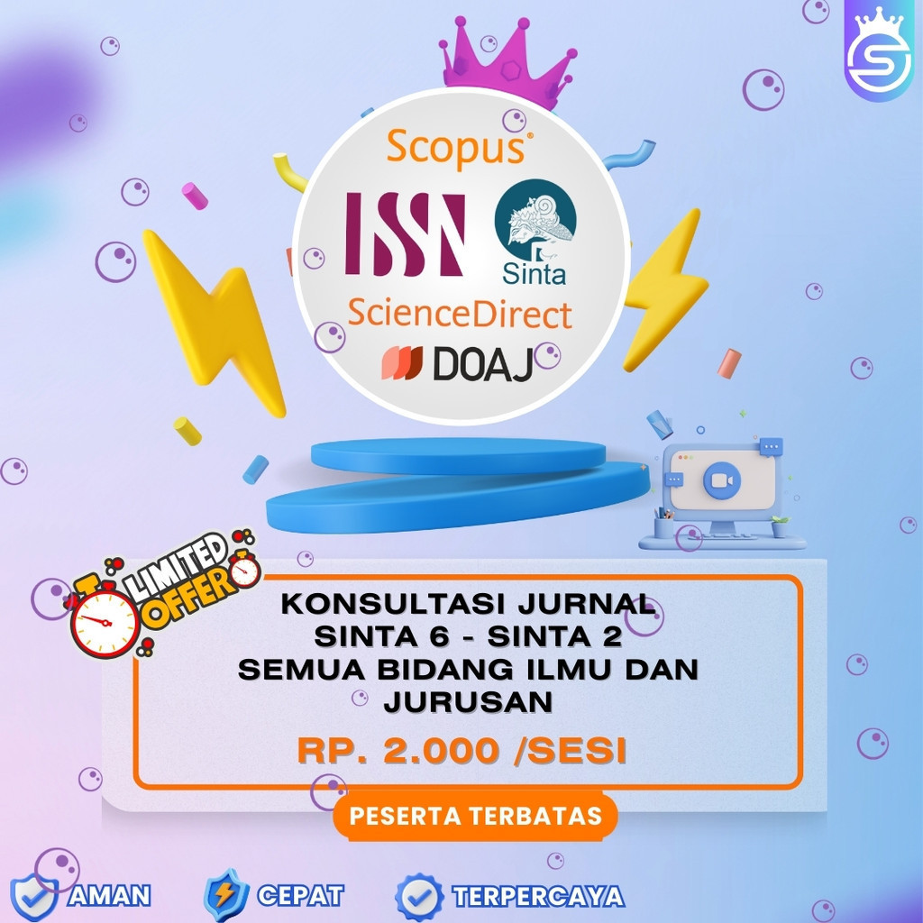 

KONSULTASI JURNAL NASIONAL | SINTA 6 - SINTA 2 | ISSN dan PISSN | SEMUA BIDANG ILMU & JURUSAN