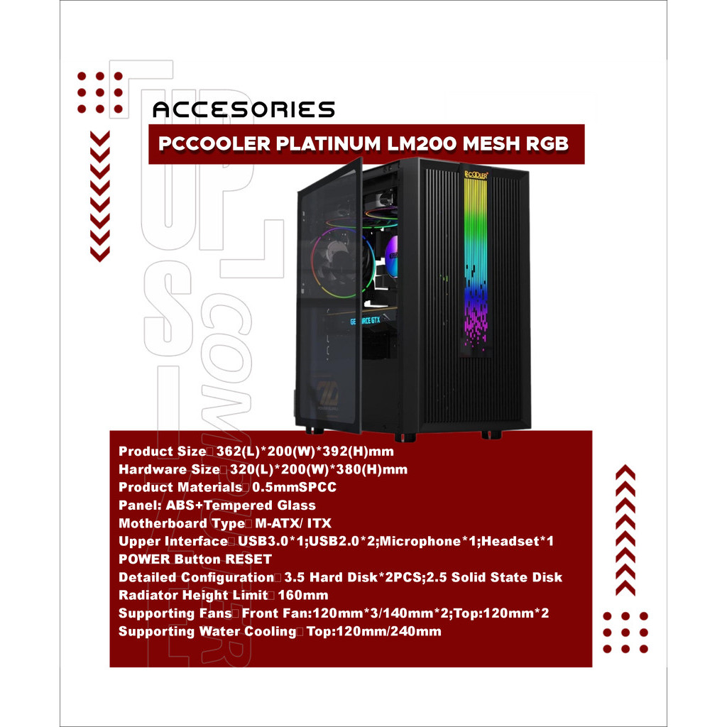 PCCOOLER PLATINUM LM200 MESH RGB GAMING CASE PC COOLER