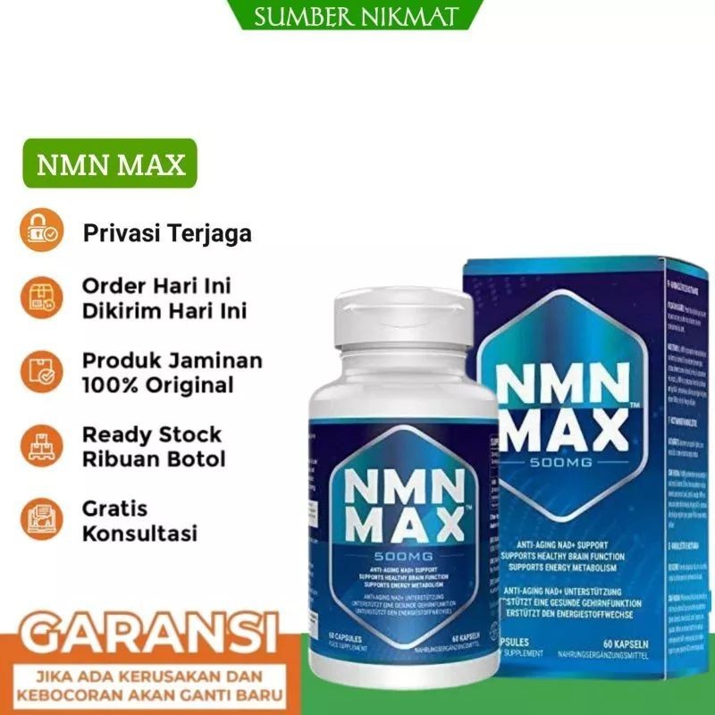 NMN MAX 500mg Original NAD+ Nicotinamide Mononucleotide 60 Capsules