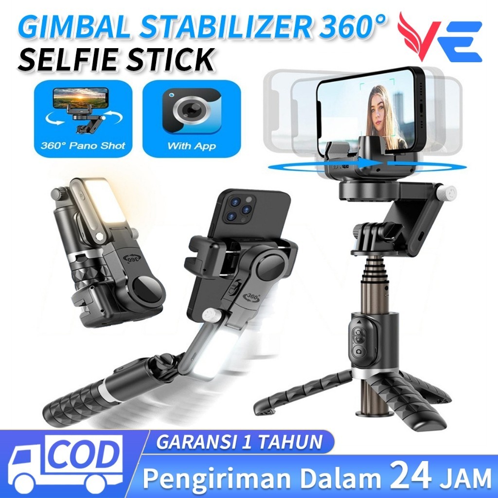 Ready stockGimbal Stabilizer Q18 Gimbal Stabilizer Handphone Gimbal Hp Stabilizer Tongsis Hp Bluetoo