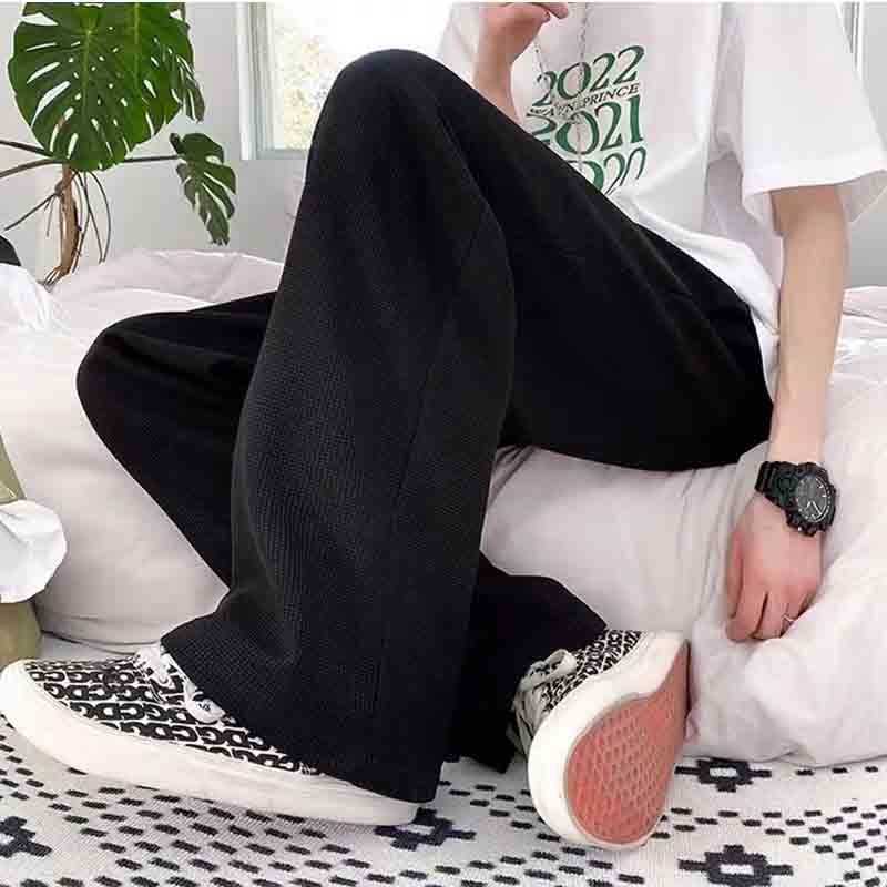 Celana Panjang Polos Pria Kain Wafel celana putih pria celana trening panjang pria dewasa terbaru 20