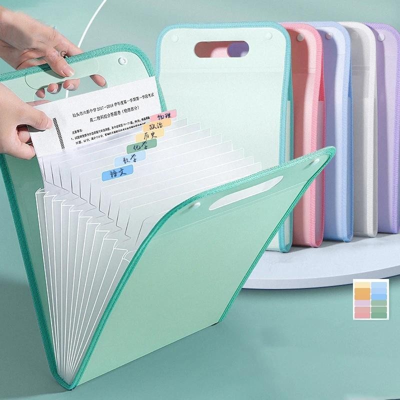 

Tempat File Standing A4 File Folder Document Bag / Tas Dokumen File 13 Sekat / Tas File Handle Warna Transparan Anti Air Multi Layer Folder