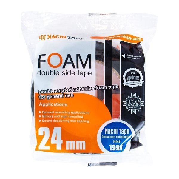 

[FLASH SALE] Nachi BUSA FOAM 24 MM Doubel Tape Lakban Selotip Plakban Isolasi Solasi 4.5 Meter Murah