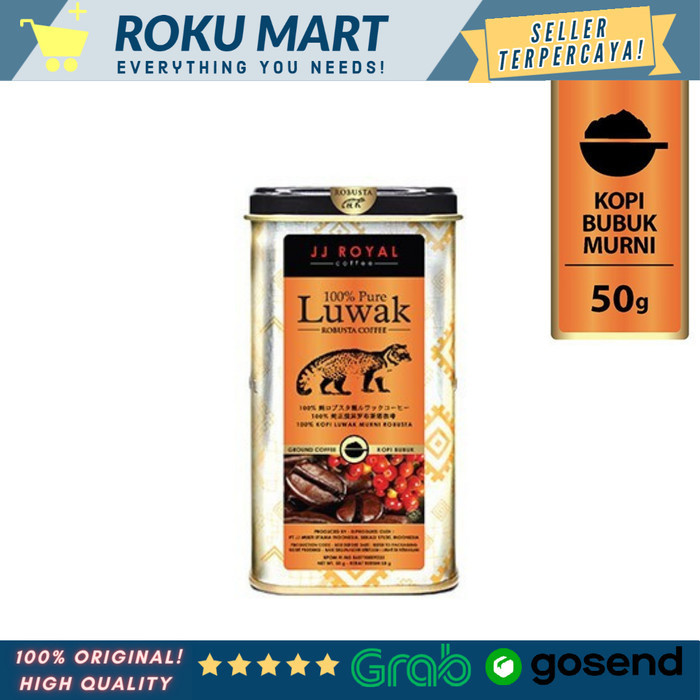 

JJ Royal Coffee Pure Luwak Ground Bubuk Tin 50gr