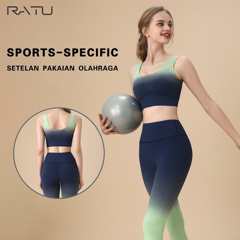 Set Olahraga Murah Pakaian Kekinian Jogging Sport / RATU Pakaian Olahraga Wanita Mulus Warna Gradien