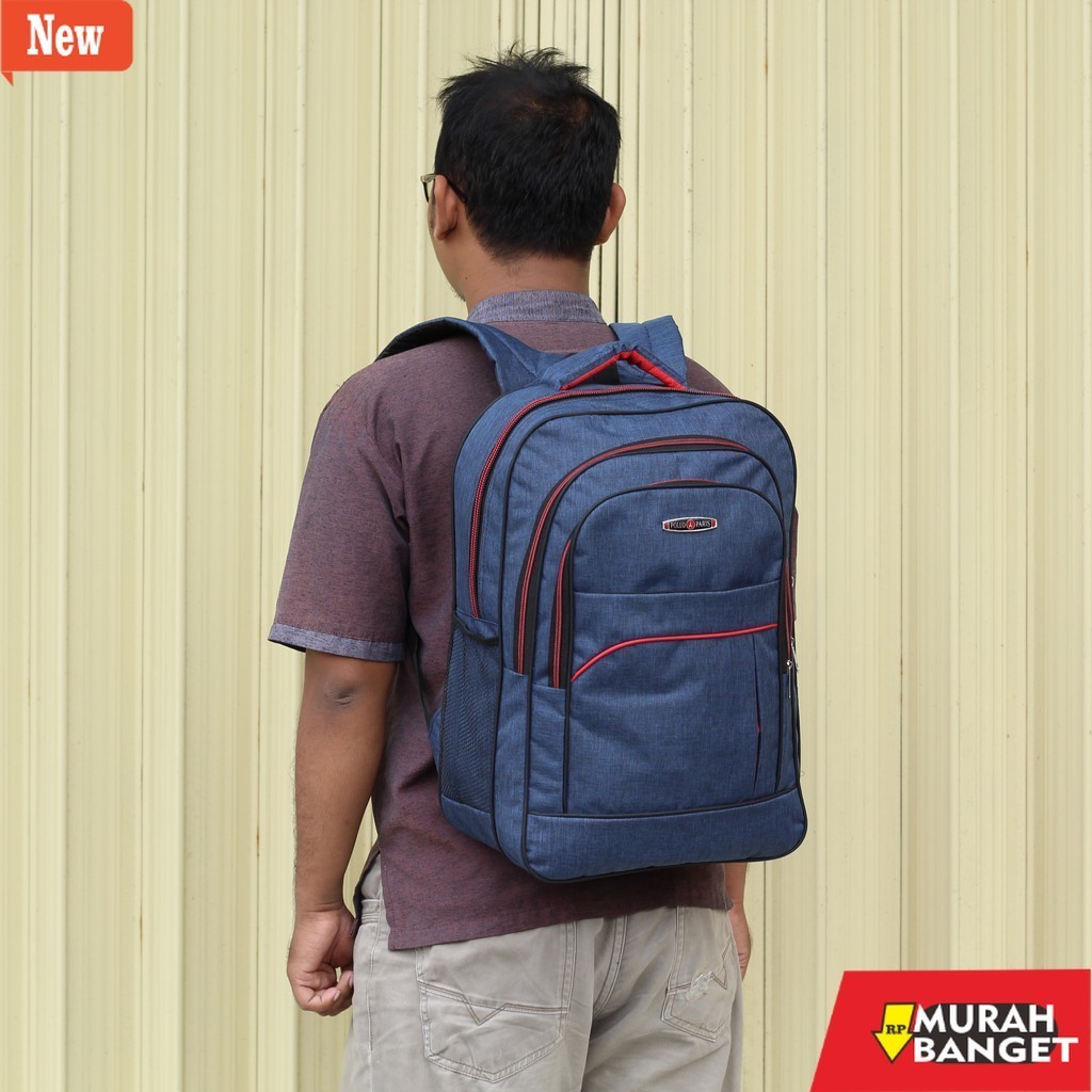 tas ransel wanita shopee Tas Ransel Laptop Backpack Sekolah Kerja Kuliah Pria Wanita Cewek Cowok Pol