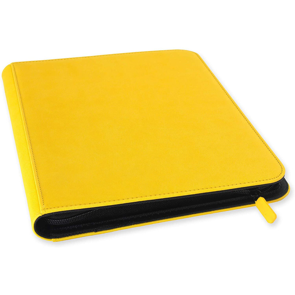 

9 Pocket Premium Binder with Zipper for 360 Cards - Side Loading Pockets for Trading Card Games TCG (YELLOW)