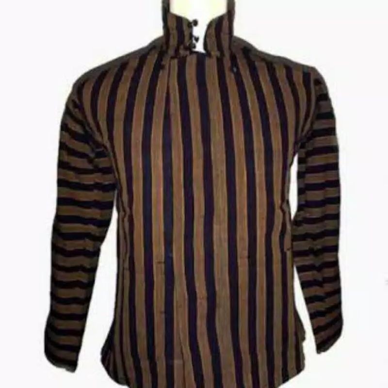 LURIK baju surjan lurik murah,batik,desa,cokelat-hitam,hijau cokelat,biru sokelat