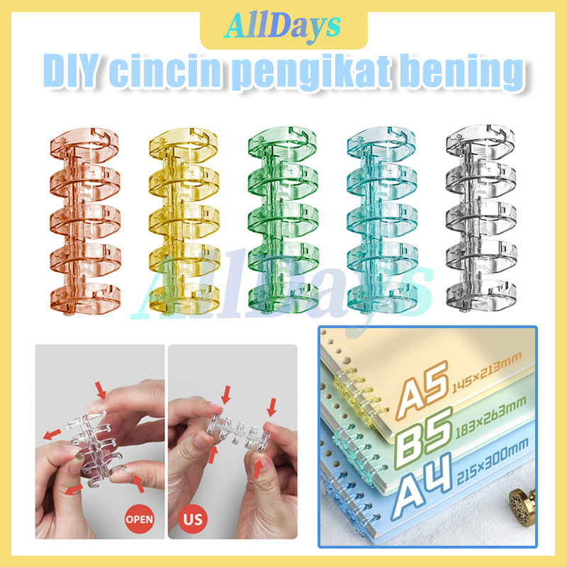 

Ring Binder Loose Leaf 5 Holes bisa A4/ B5/ A5 Spiral