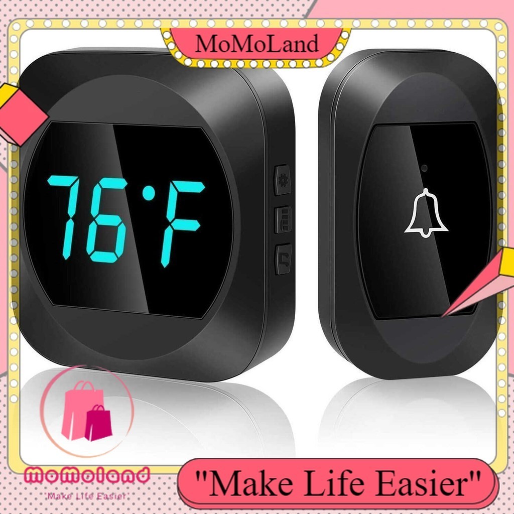 >>MoMoLand< Aimbot Bel Pintu Wireless Door Bell Digital Display Waterproof IP44 - T195
