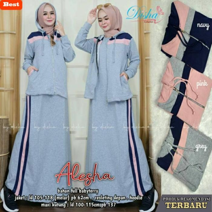 rok wanita kekinian MUFASH - Setelan Rok Olah Raga Wanita Muslimah Alesha Set by Fashion Solo Baju P