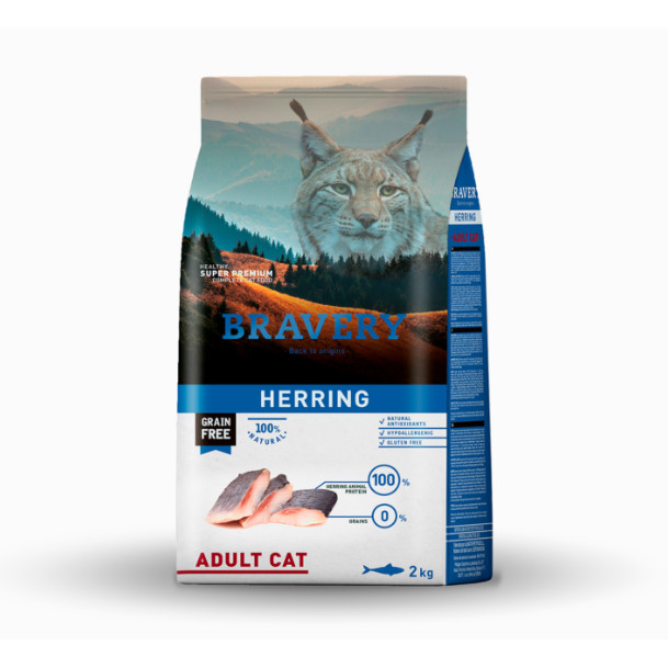 [SUNNYPAWS] BRAVERY Cat Adult Herring 400 GR Dry Food Makanan Kucing Kering Super Premium