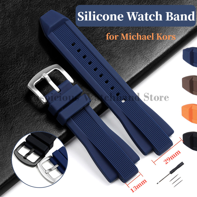 13X29mm Soft Silicone Watchband for Michaol Kors MK8184 MK8729 MK9020 MK8152 MK9020 Watch Accessorie