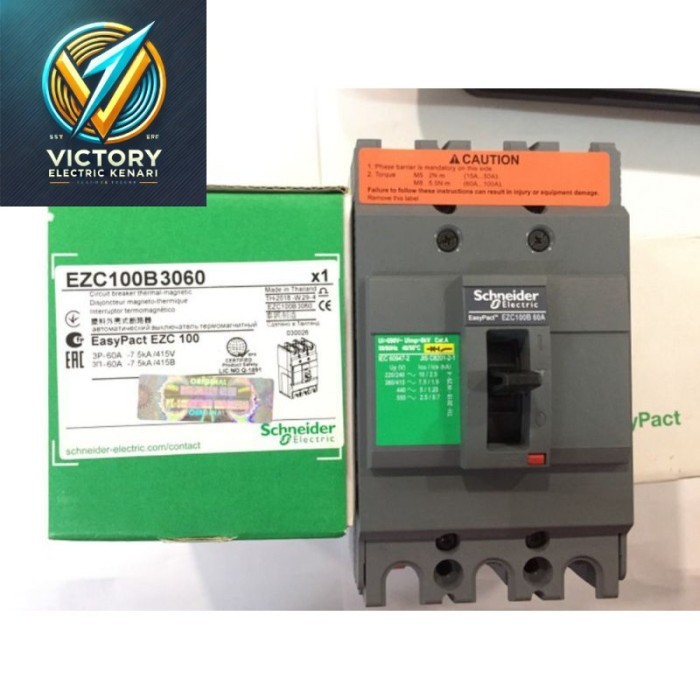 SCHNEIDER MCCB 10KA EZC100F 3P 60A EZC100F3060