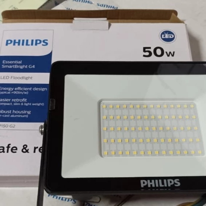 Lampu sorot outdoor led outdoor Philips flood light BVP150 50W 50WATT 50 WATT 220v Original - Putih