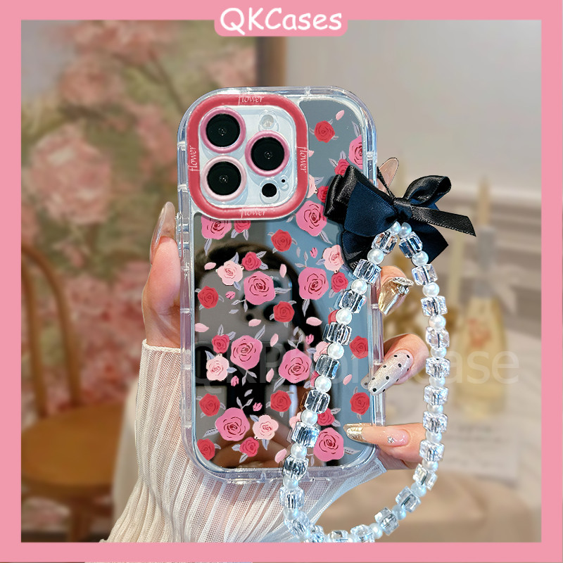 <Produk baru> Bunga Mirror Case Untuk IP/OPPO/VIVO/SAMSUNG/REDMI/REALME Casing Hp iPhone 11 13 12 14