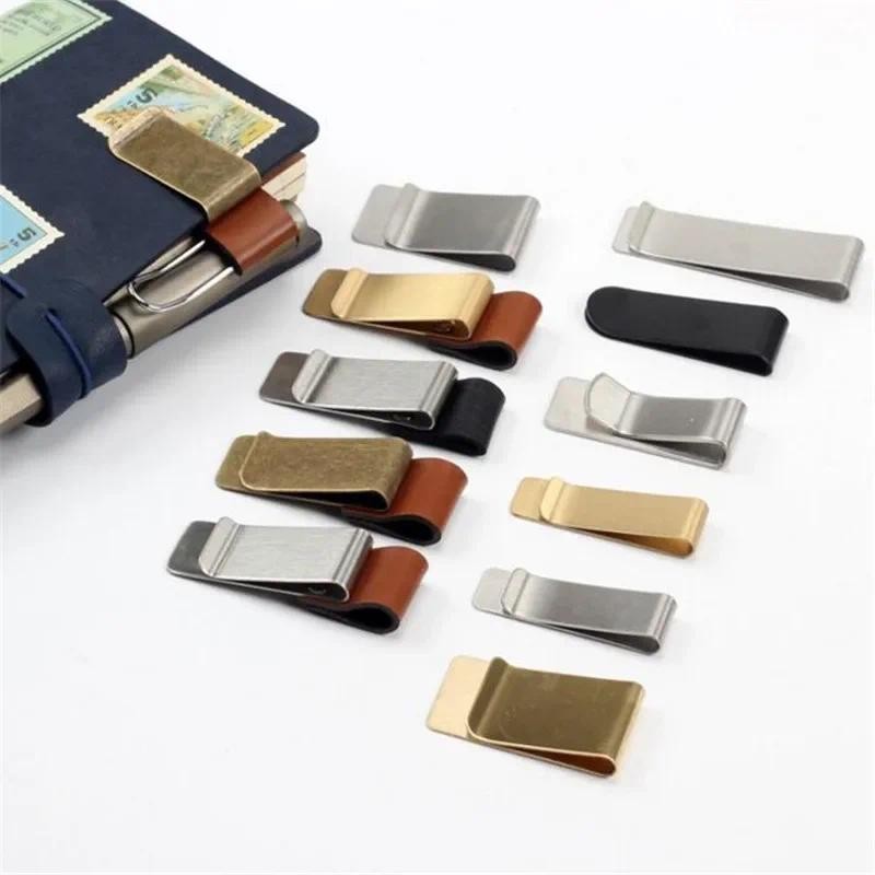 1pcs Pen Loop For Notebook Retro Leather Journal Notebook Pencil Holder Bookmark With Metal Clip Cli