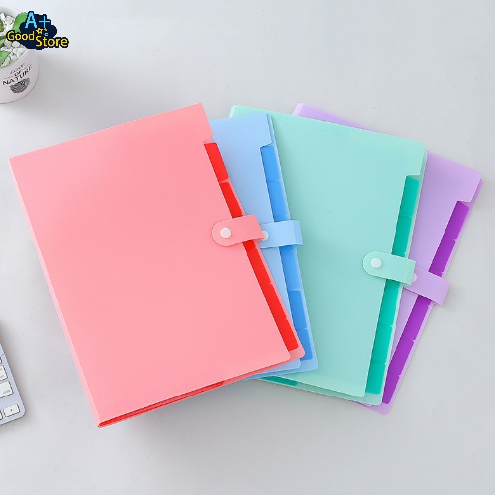 

New A4 7-Layer Folder File Bag Candy Color Multi Grid Organ Bags Large Capacity Korean Simple Office Sool Supplies Stationery
