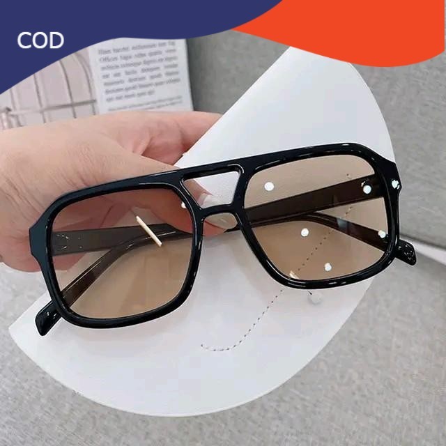 Kacamata Hitam Korea Model Kotak Semi Oval Retro Klasik Frame Besar Terbaru